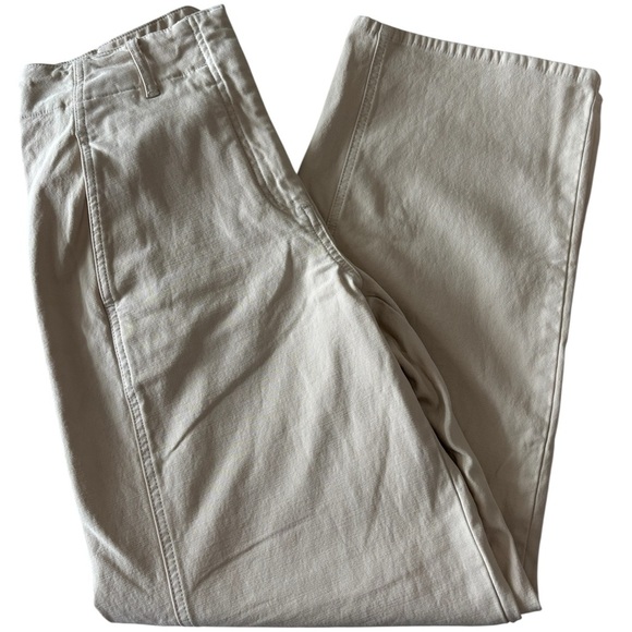 Wilfred Free Aritzia Women’s Ascendant High Rise Pants Wide Leg Utility Beige 6 - Picture 1 of 12